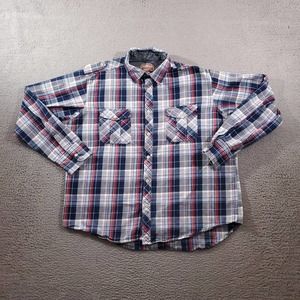 SBS Superbad Shirt Mens Extra Large Blue Plaid Lifestyle‎ Cowboy Pockets Casual